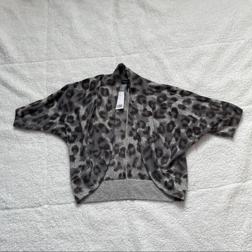 Banana Republic Gray Leopard Print Shrug